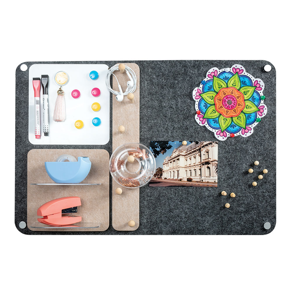 ORGANIZADOR DE PARED OLAMI POLIESTER 40X60 + ACCESORIOS