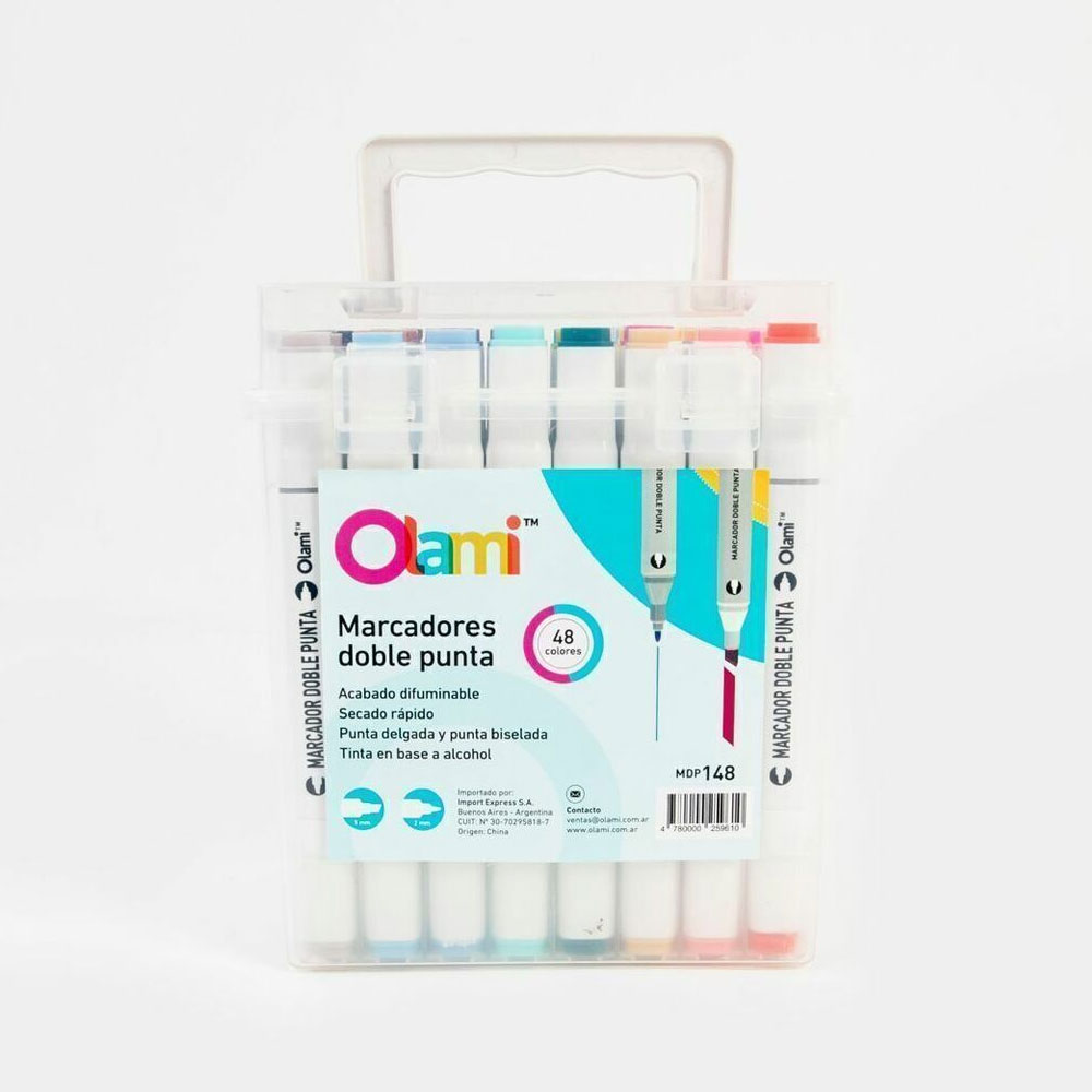 MARCADOR OLAMI DOBLE PUNTA X 48 UNIDADES