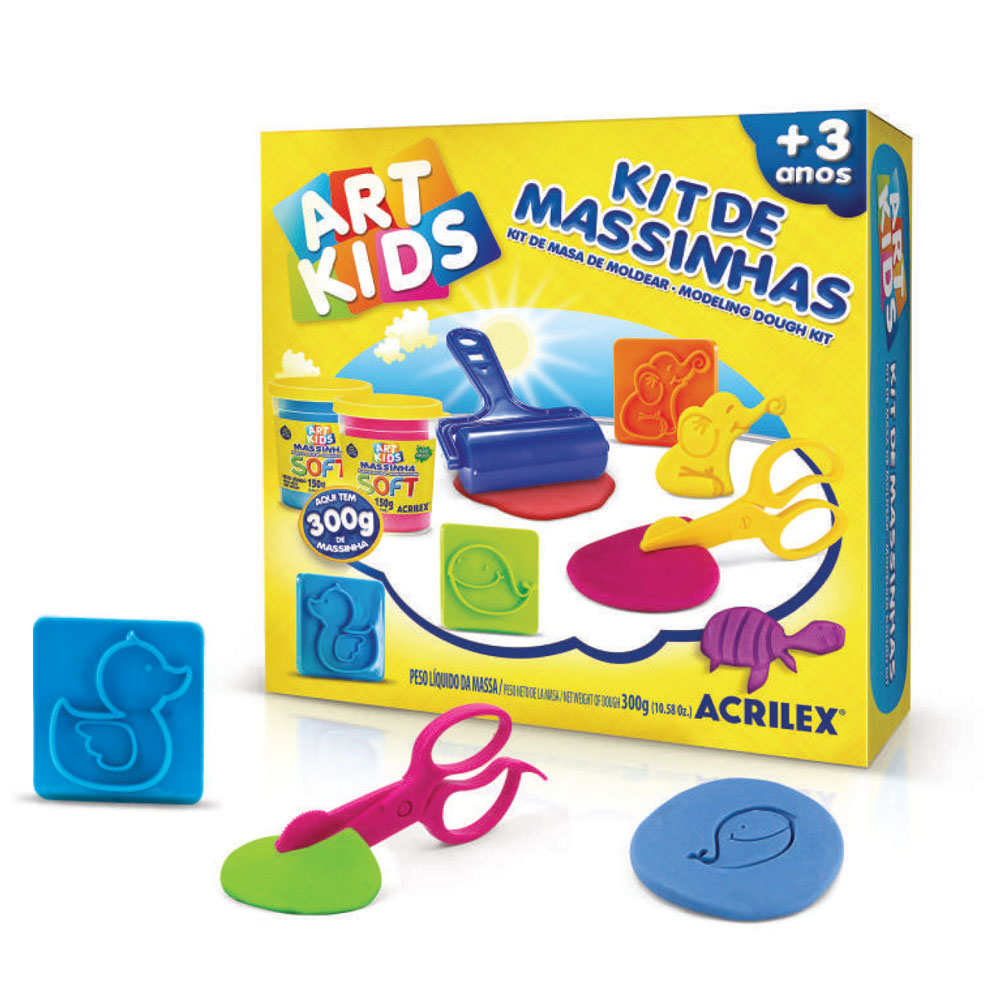 KIT DE MASAS PARA MOLDEAR ACRILEX 300g ANIMALITOS