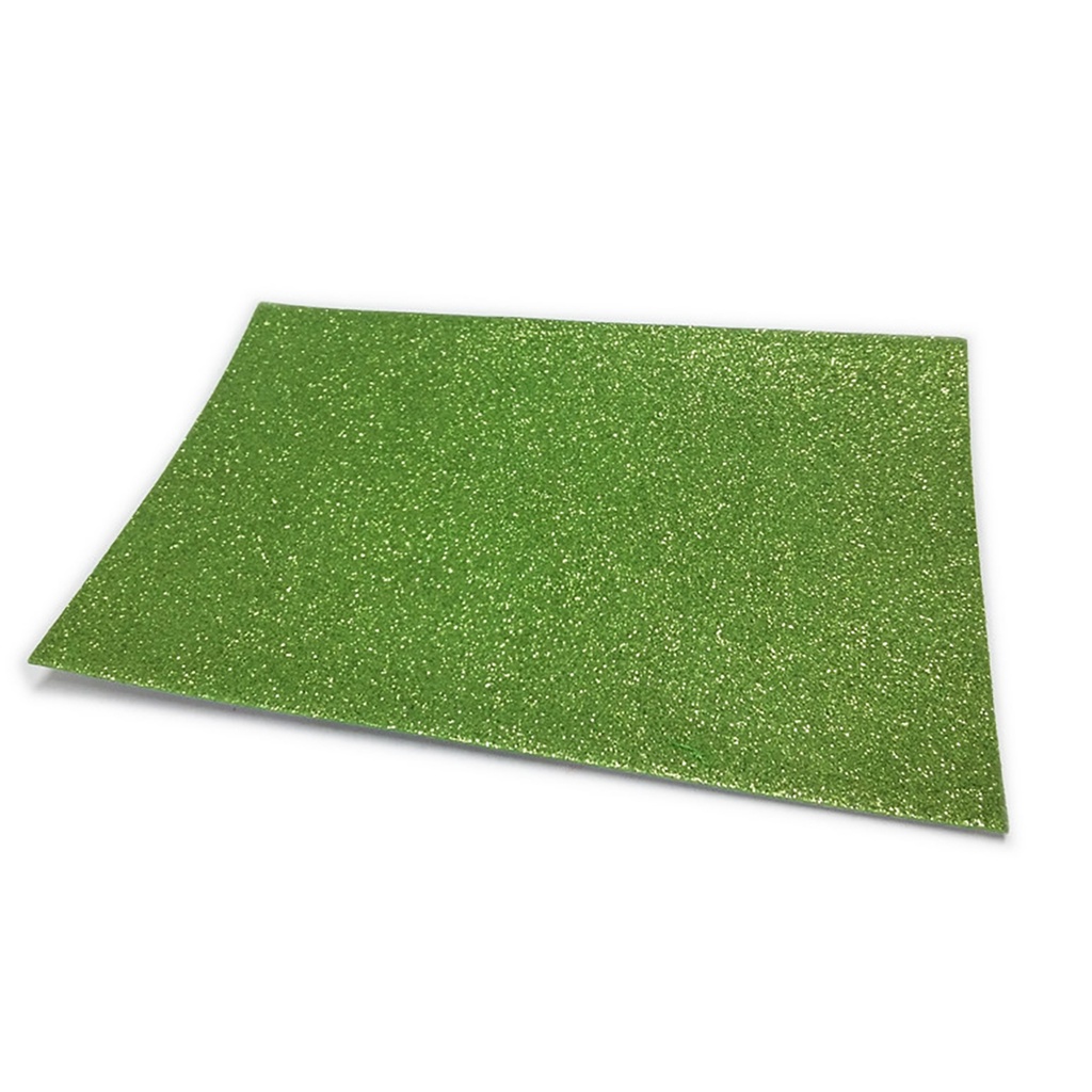 GOMA EVA GLITTER X10 VERDE MANZANA