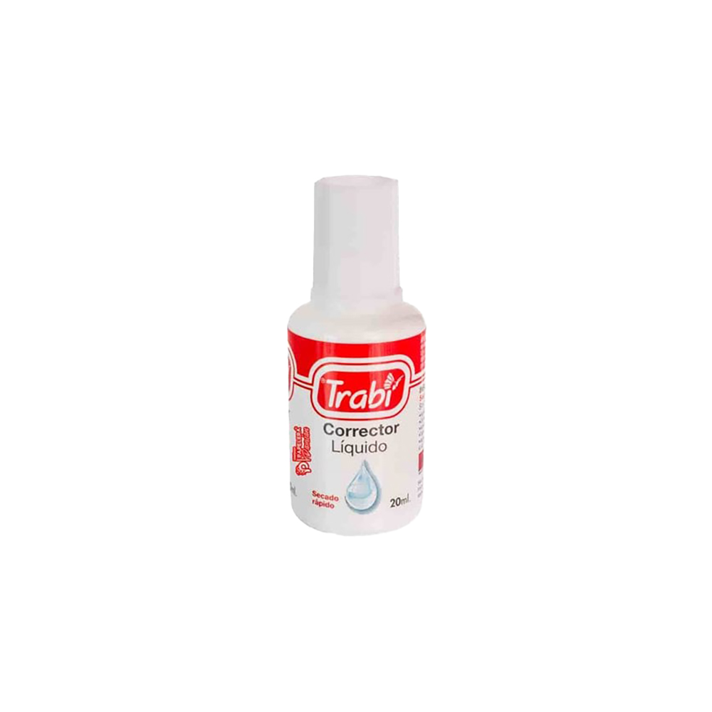 CORRECTOR LIQUIDO TRABI PINCEL 20ML X1