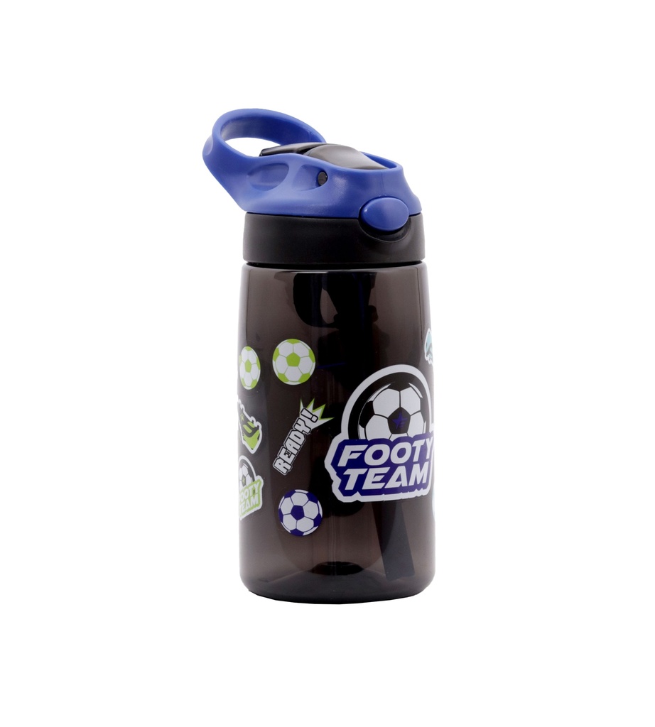 BOTELLA FOOTY PLASTICA 480ML TEAM NEGRO