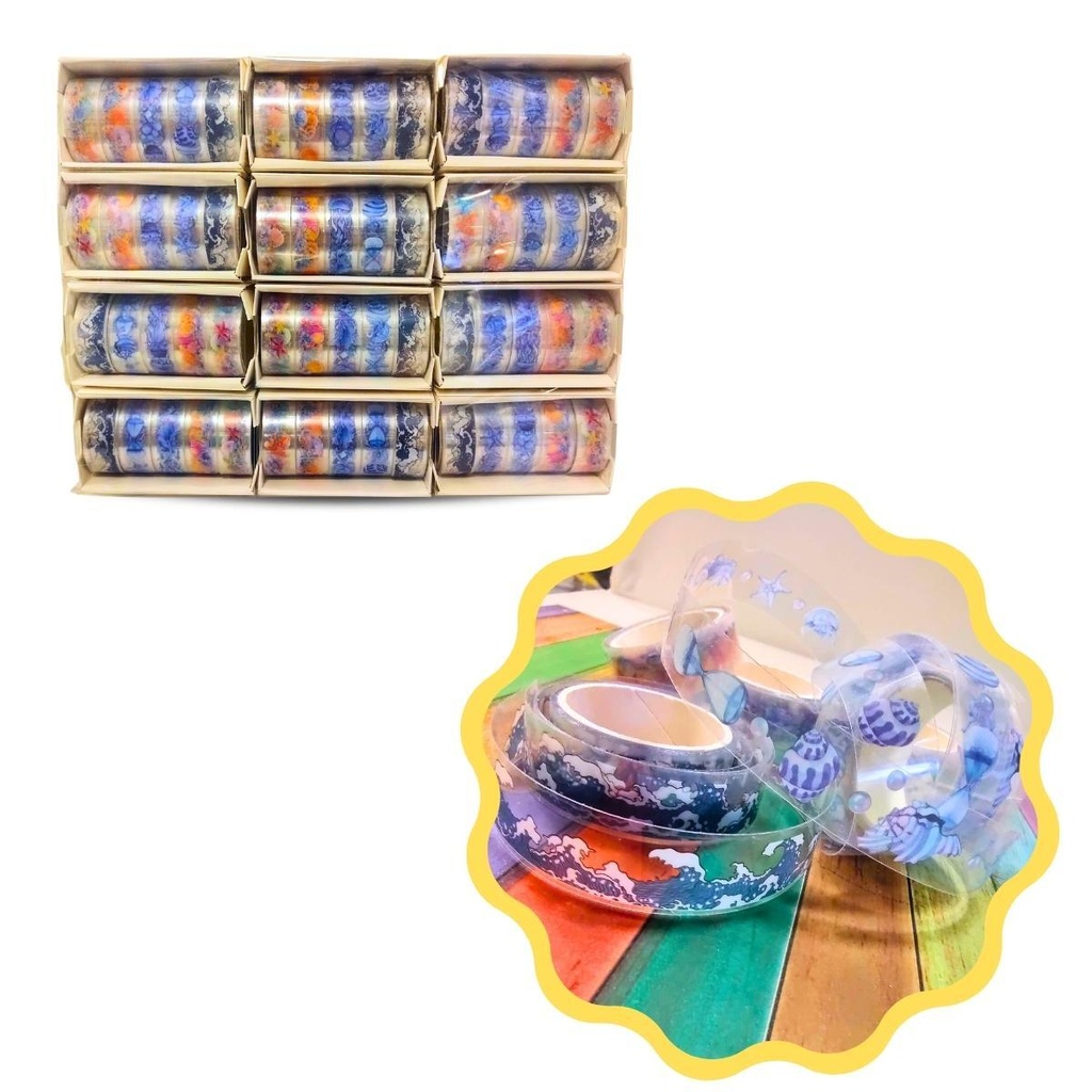 CINTA ADHESIVA COLOURS X5 1.5cmx2m OCEANO