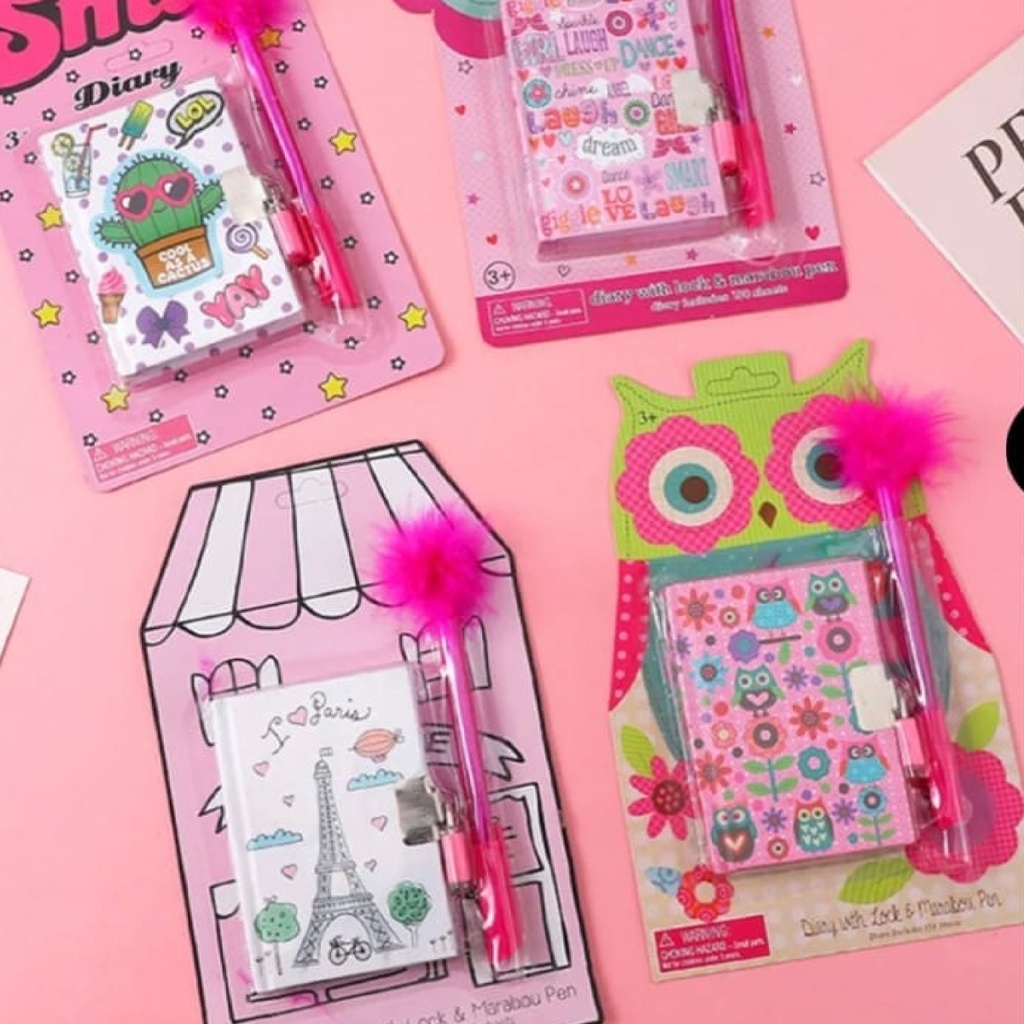 DIARIO INTIMO CON BOLIGRAFO PLUMA 10.5X7.5 150 HOJAS