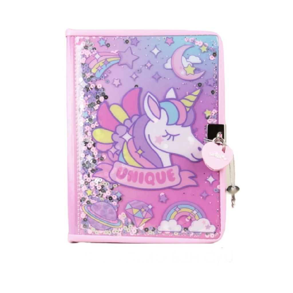 DIARIO INTIMO UNIQUE UNICORNIO CUERINA 21x16cm 82 HOJAS + BOLIGRAFO