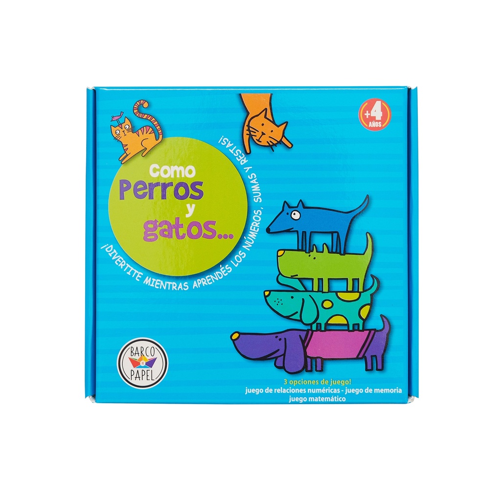 JUEGO DE CARTAS BARCO DE PAPEL COMO PERRO Y GATOS