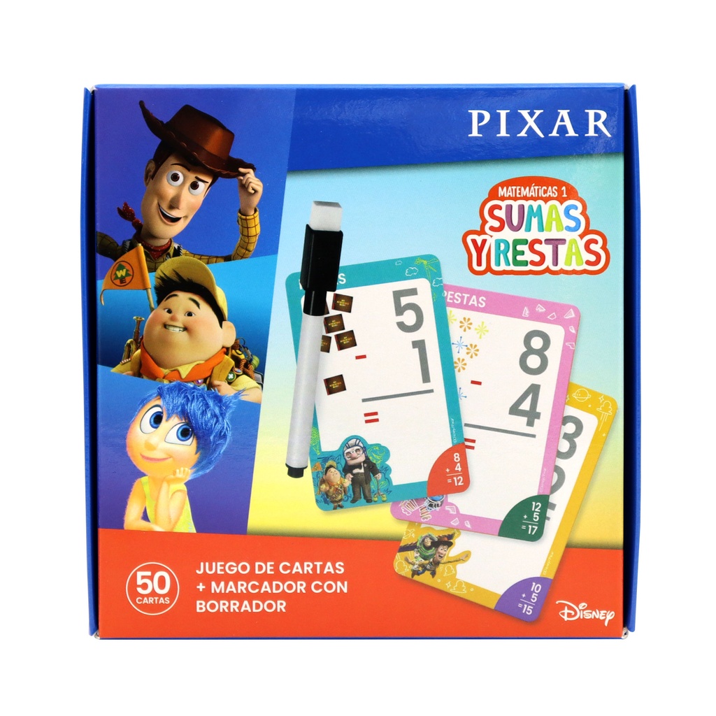 JUEGO DE CARTAS BARCO DE PAPEL BOX PIXAR MATEMATICA 1 SUMA Y RESTA