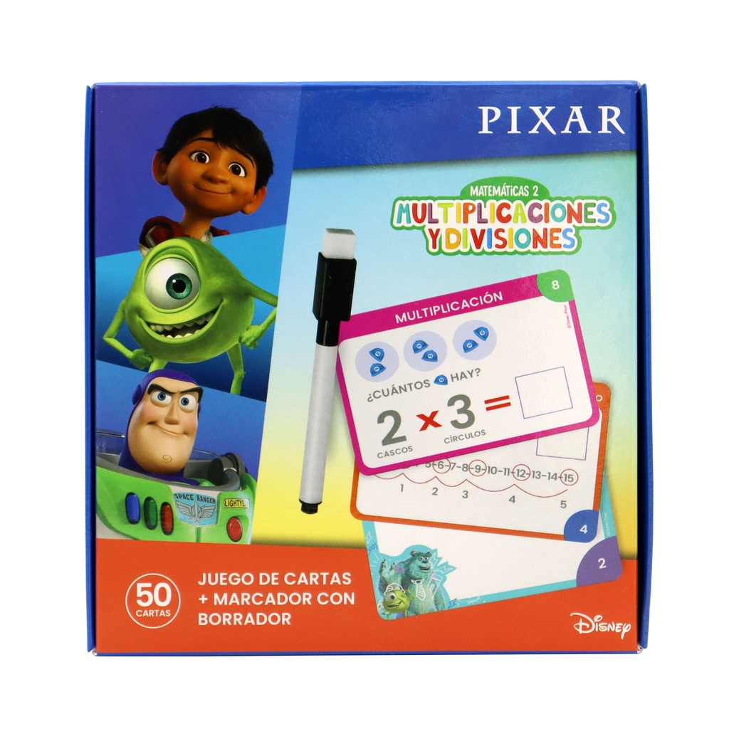 JUEGO DE CARTAS BARCO DE PAPEL BOX PIXAR MATEMATICA 2 MULTIPLICACION Y DIVISION