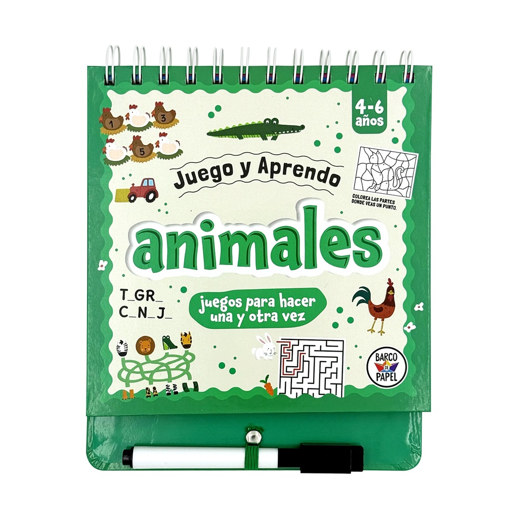 LIBRO BARCO DE PAPEL MI LIBRO JUEGO Y APRENDO ANIMALES
