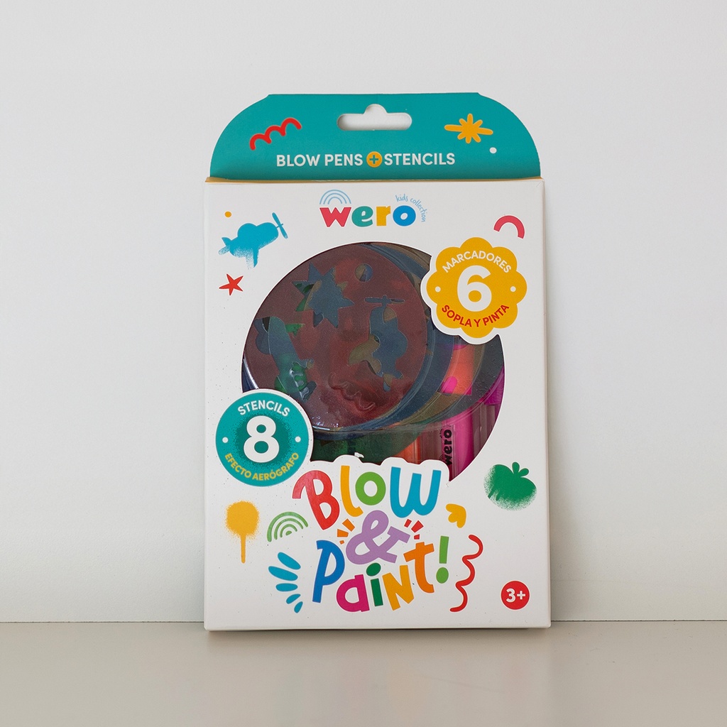 MARCADORES WERO + STENCILS X 8 COLORES SURTIDOS