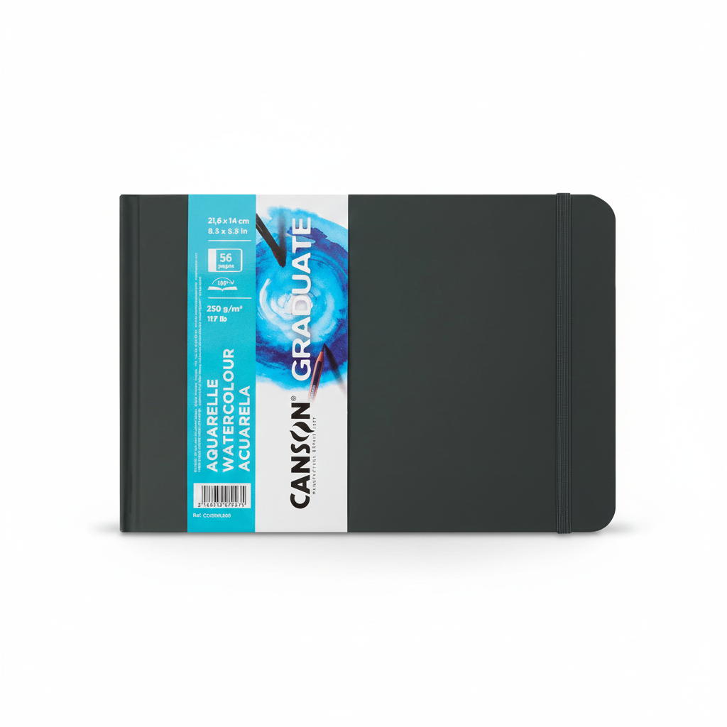 LIBRETA CANSON GRADUATE ACUARELA APAISADA 21.6x14cm 56 HOJAS DE 250g