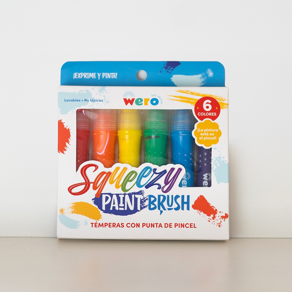 TEMPERA WERO CON PUNTA PINCEL X 6 COLORES SURTIDOS