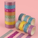 CINTA ADHESIVA WASHI TAPE CON BRILLO Y GLITTER X 10