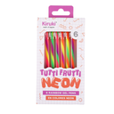 BOLIGRAFO KIRUKI TUTTI FRUTTI GLITTER X 6 COLORES NEON MULTICOLOR