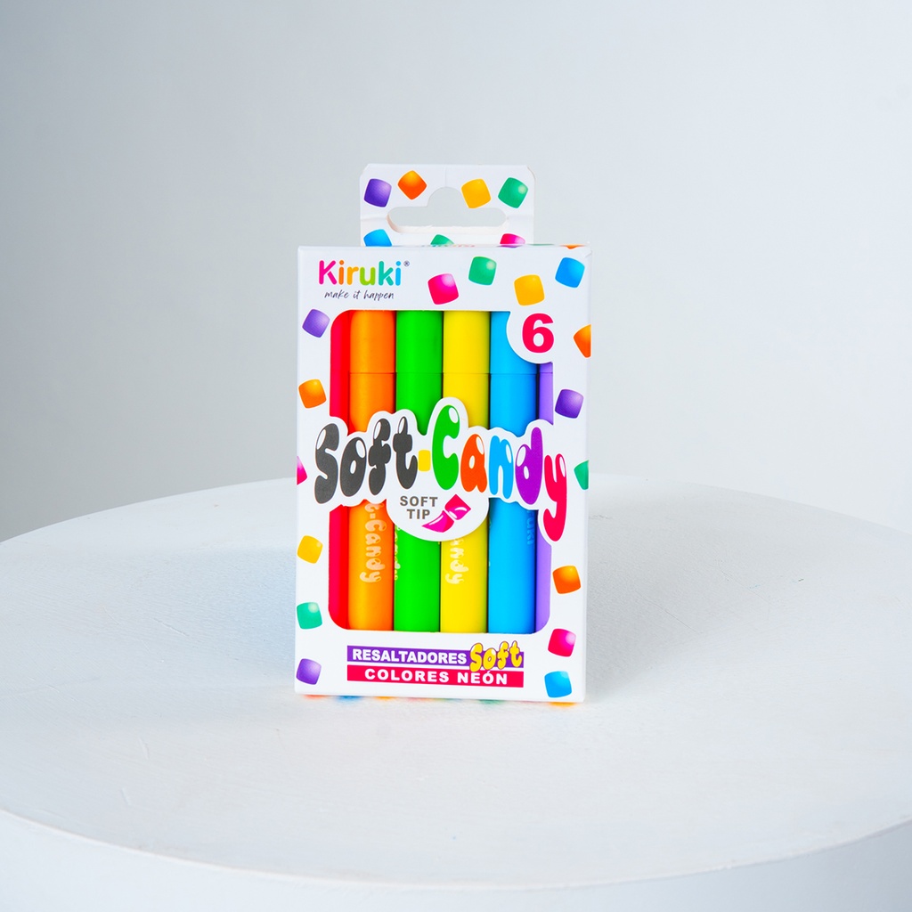 RESALTADOR KIRUKI MINI SOFT CANDY X 6 COLORES NEON