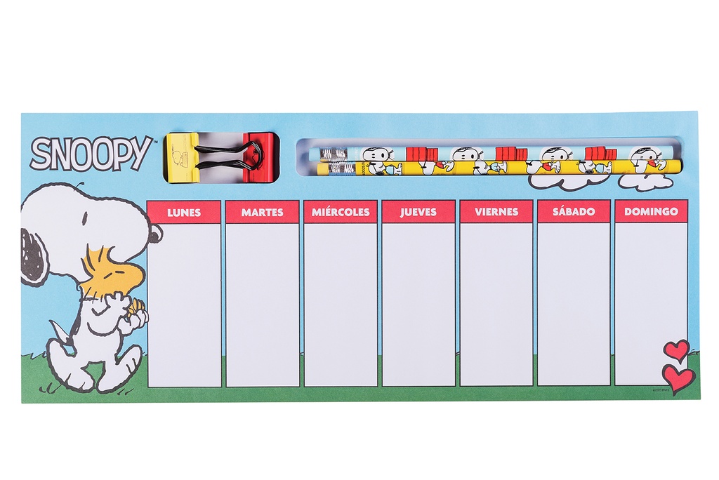 PLANNER SEMANAL MOOVING SNOOPY CON ACCESORIOS
