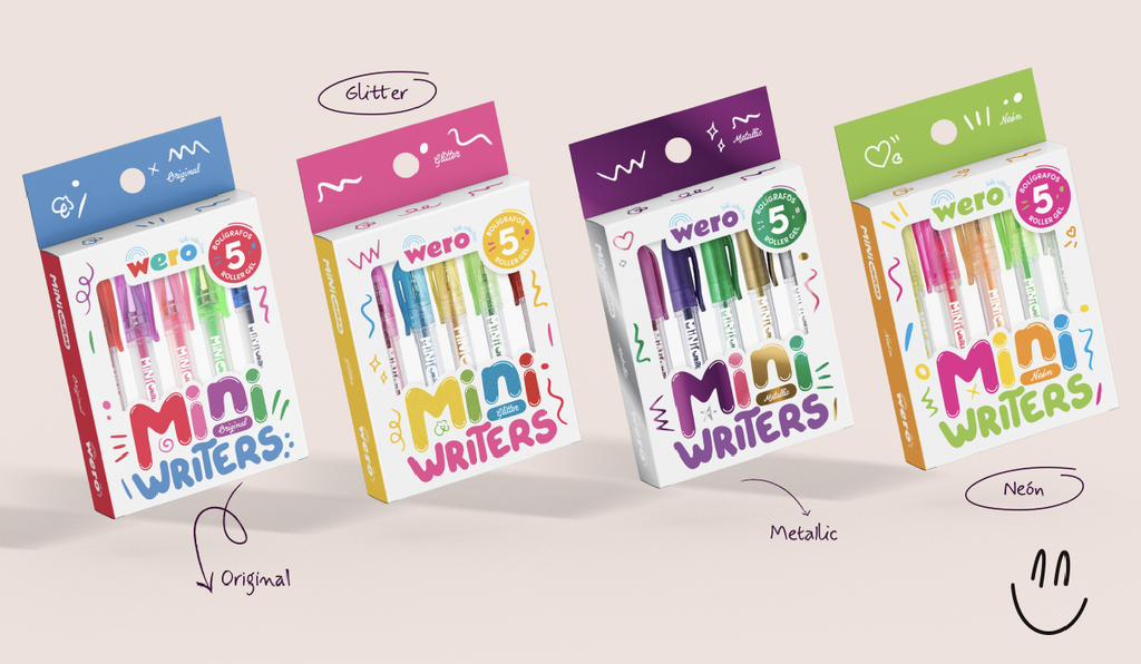 BOLIGRAFOS WERO MINI ROLLER GEL X 5 COLORES (ORIGINAL, GLITTER, METAL, NEON)