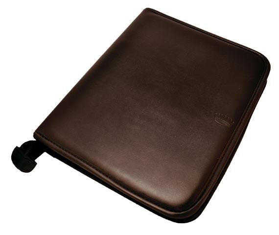 AGENDA NIVEL 10 16x22 DXP SIMIL CUERO INDICE TROQUELADO CON ANILLOS Y CIERRE MARRON