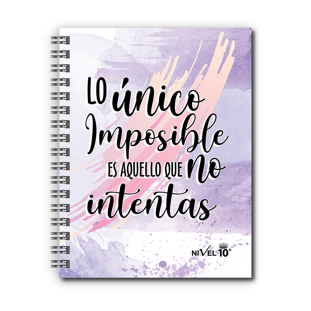 AGENDA NIVEL 10 16x22 DXP ESPIRALADA CON INDICE TROQUELADO, ELASTICO Y CINTA SEÑALADORA LINEA FRASES