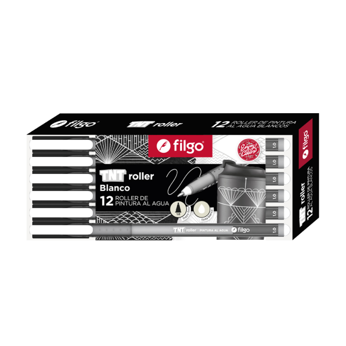 MARCADOR FILGO TNT ROLLER PINTURA AL AGUA X 12 BLANCO