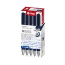 BOLIGRAFO FILGO SUPER CONFORT RETRACTIL TRAZO MEDIO 1.0mm X 12 AZUL GLIDER