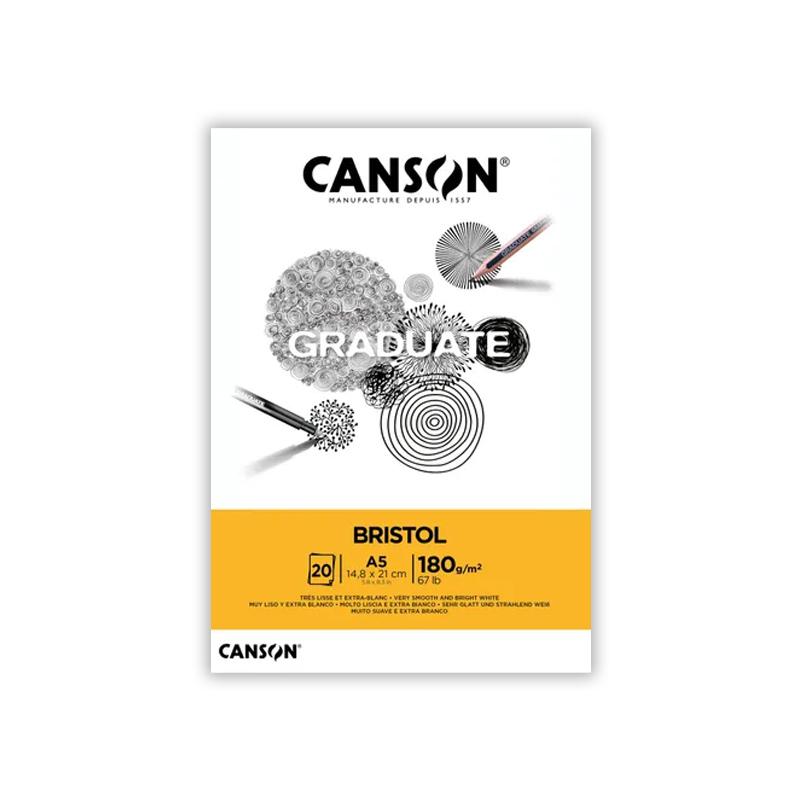 BLOCK CANSON BRISTOL A5 14.8x21cm 20 HOJAS DE 180g