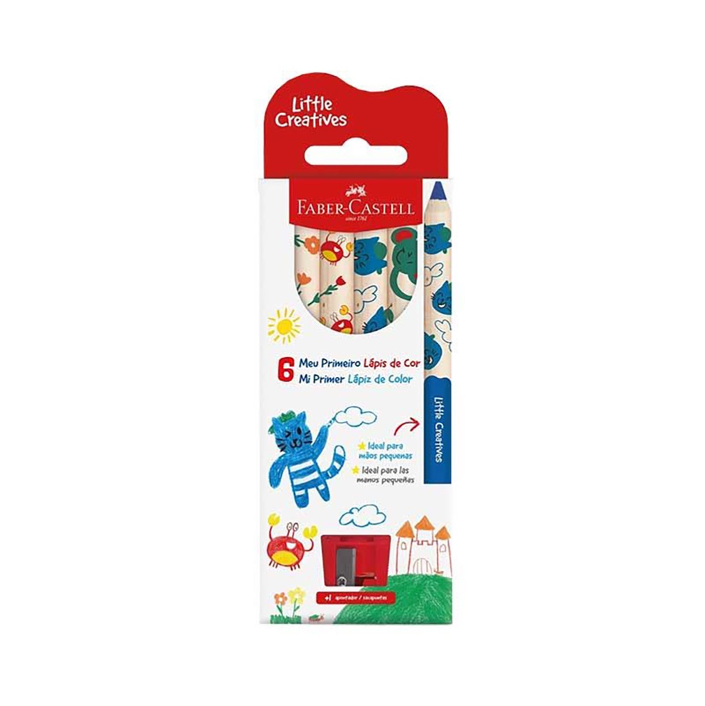 LAPICES FABER MI PRIMER LAPIZ DE COLOR X 6 UNIDADES + SACAPUNTAS