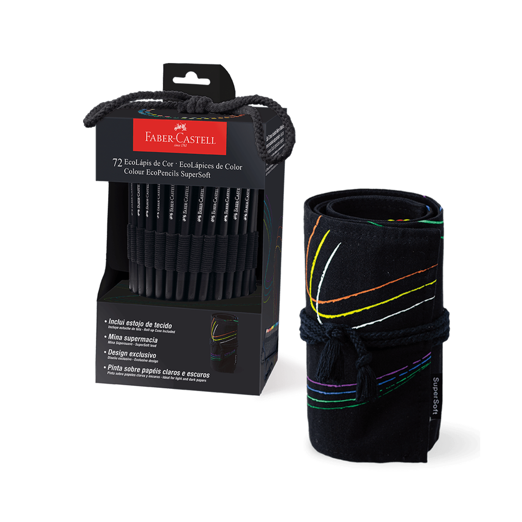 PINTURITAS FABER ECOLAPICES SUPERSOFT ESTUCHE DE TELA X 72 COLORES SURTIDOS