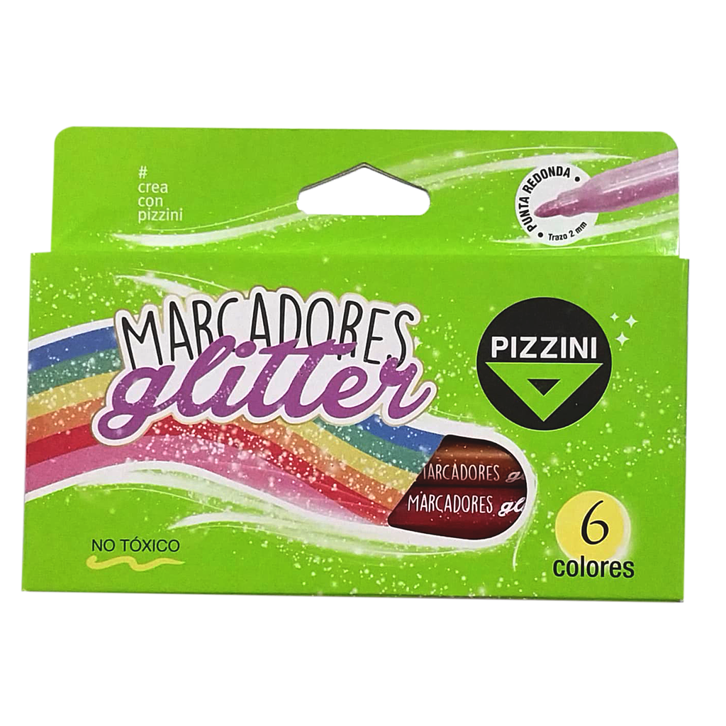 MARCADOR PIZZINI GLITTER X6