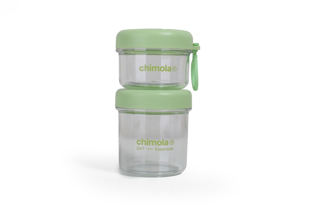 CONTENEDOR DOBLE CHIMOLA OLIVIA 330ML+530ML VERDE