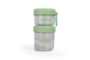 CONTENEDOR DOBLE CHIMOLA OLIVIA 330ML+530ML VERDE