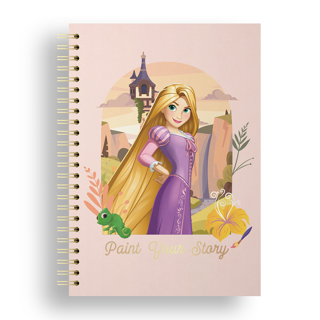 CUADERNO EZCO 16X21 TAPA DURA DOBLE ESPIRAL 80 HOJAS RAYADAS PRINCESAS