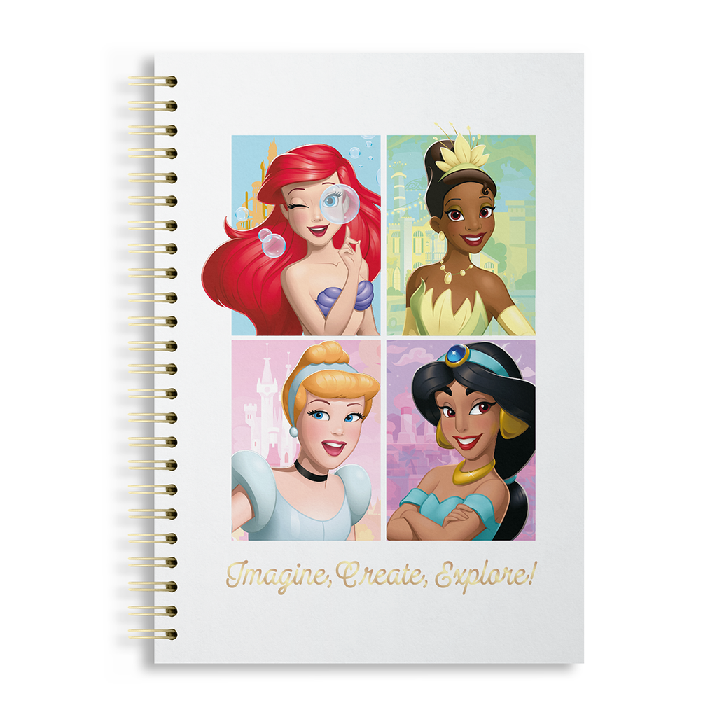 CUADERNO EZCO + DISNEY A4 TAPA DURA DOBLE ESPIRAL 80 HOJAS RAYADAS PRINCESAS