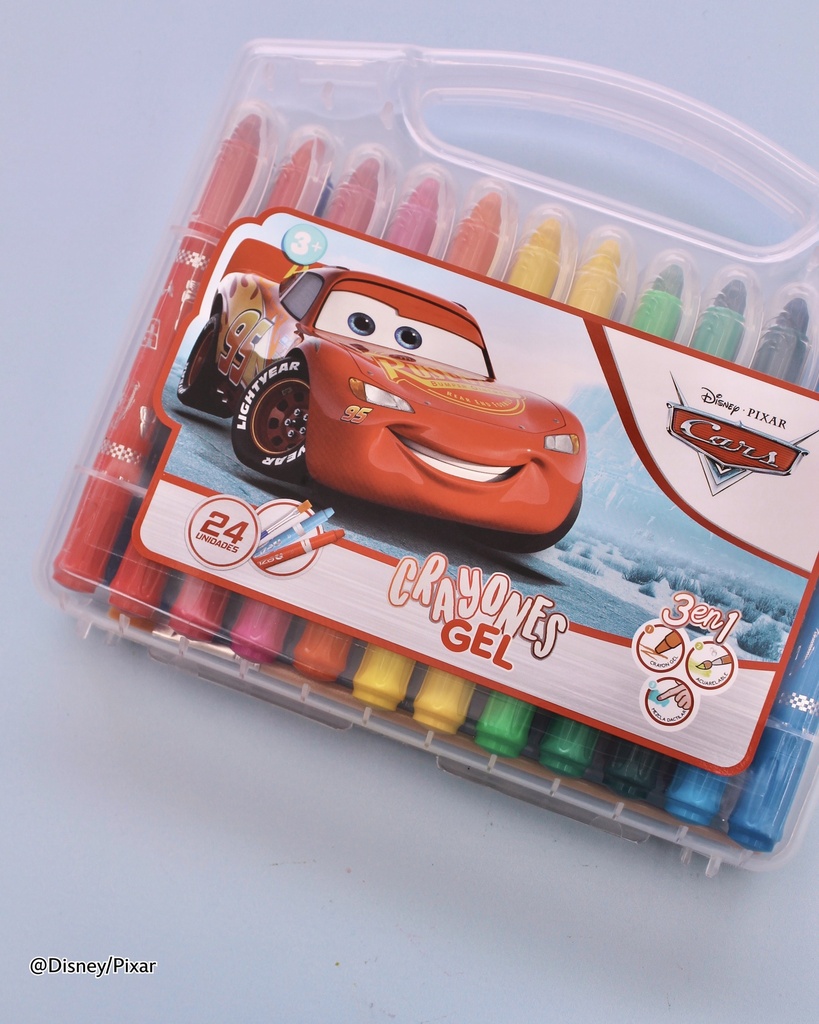 CRAYONES EZCO + DISNEY GEL X 24 COLORES CARS