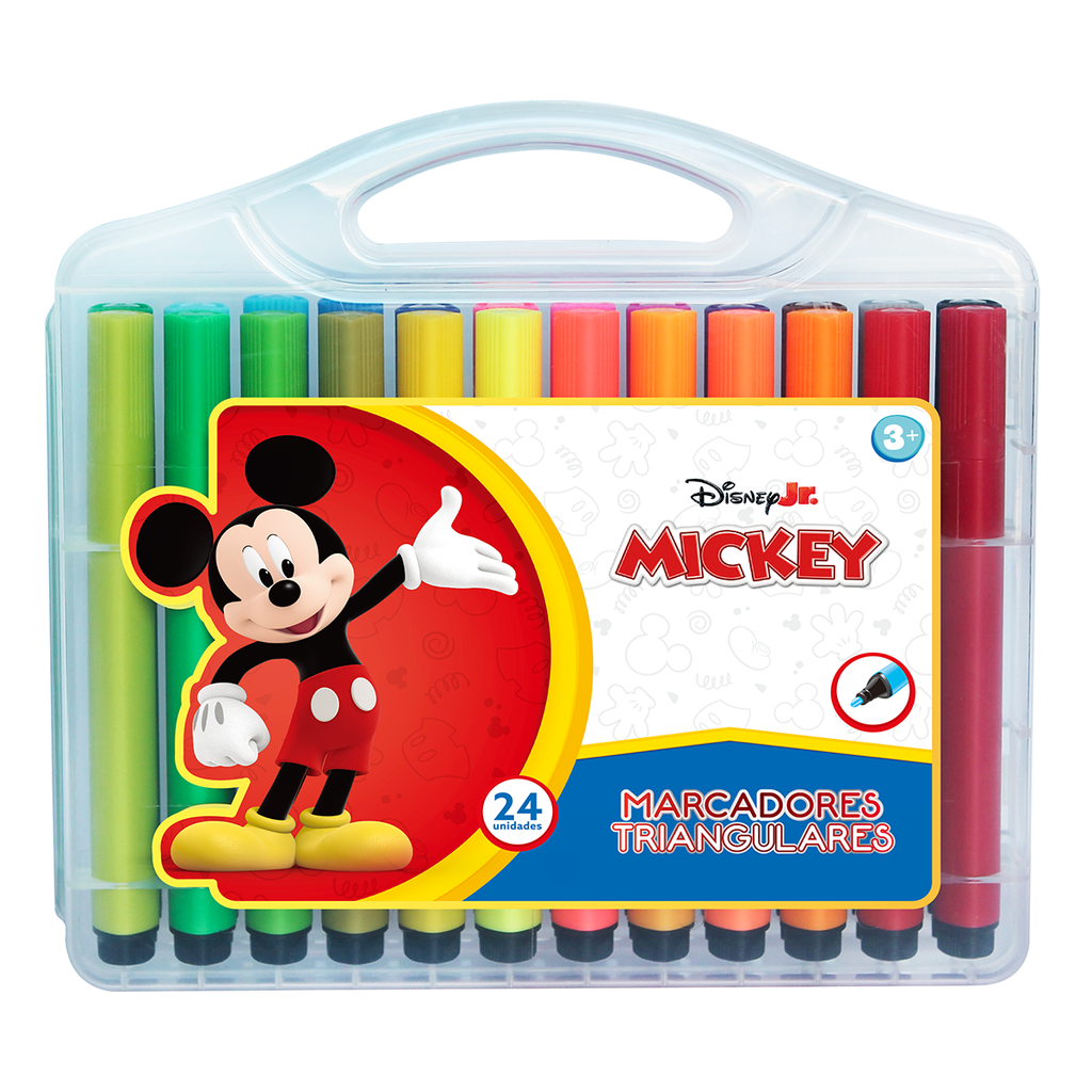 MARCADORES EZCO TRIANGULARES X 24 COLORES MICKEY & FRIENDS