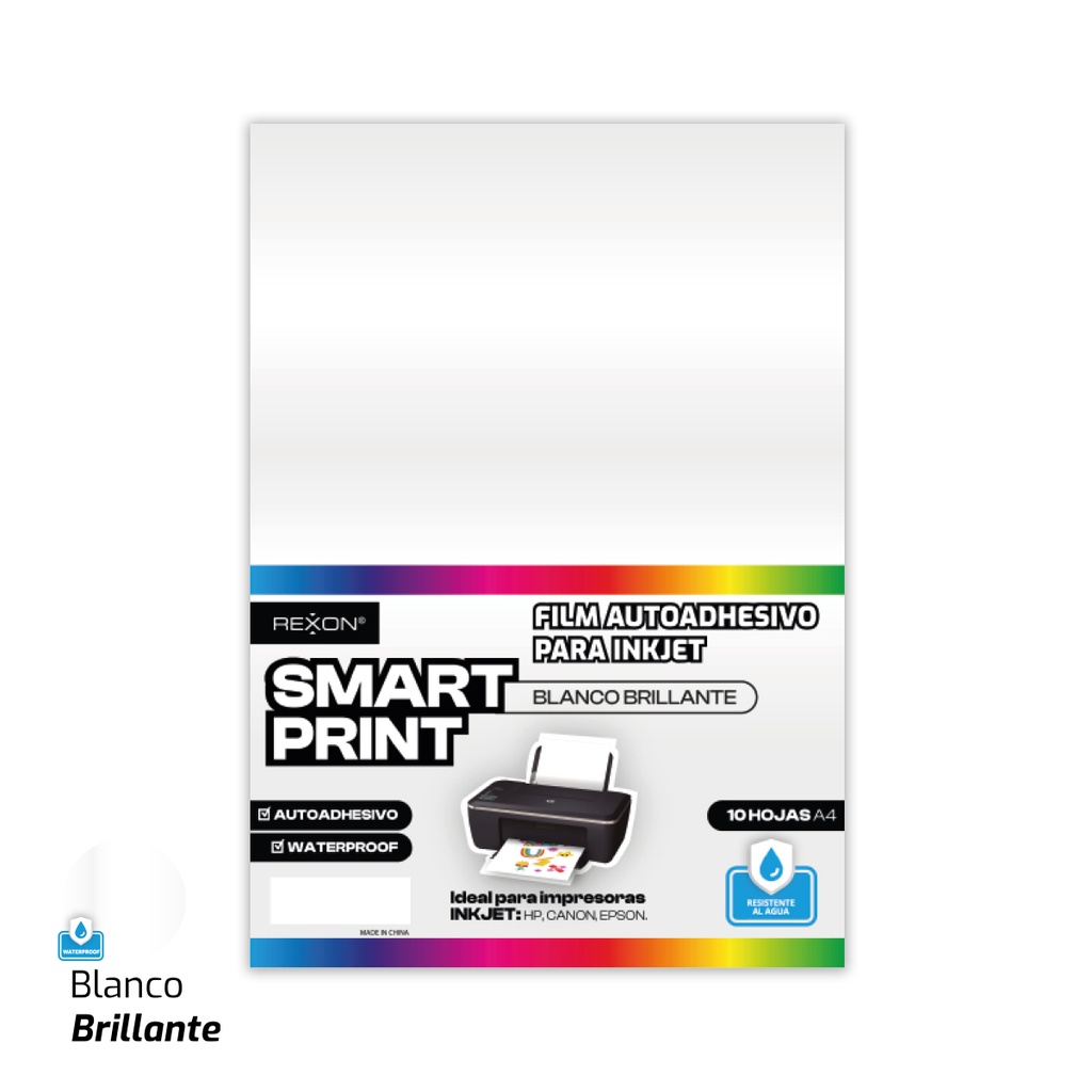 FILM AUTOADHESIVO REXON A4 X 10 HOJAS BLANCO MATE