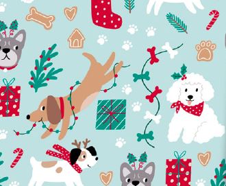 PAPEL PARA REGALO MAG 70X100 X 10 NAVIDAD WOOF XMAS