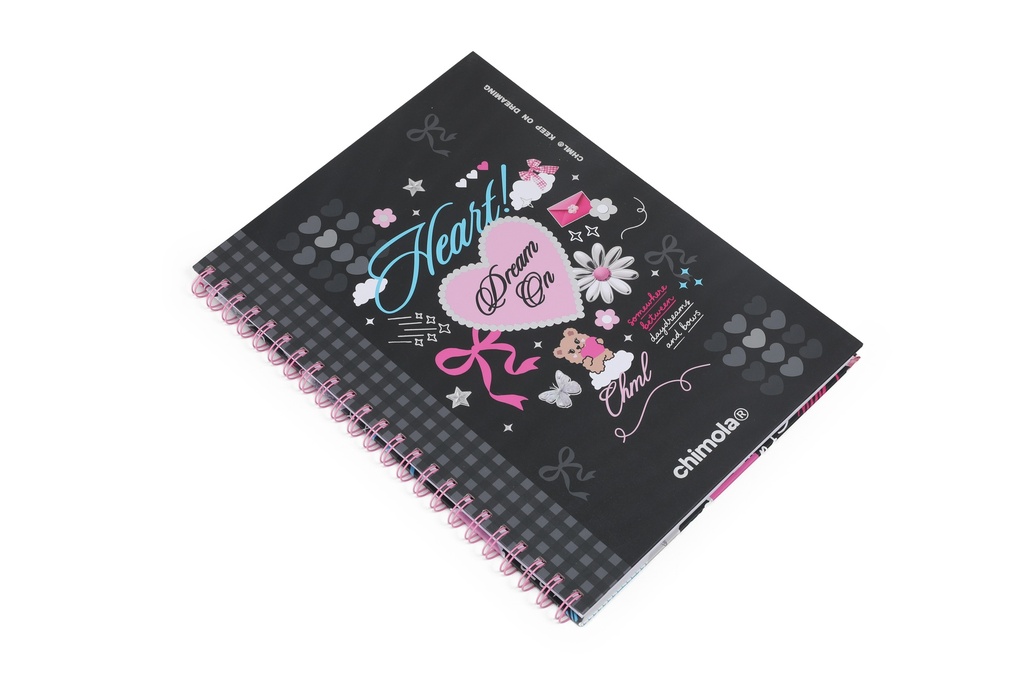CUADERNO CHIMOLA A4 ESPIRALADO MY DREAM COLLECTION BLACK