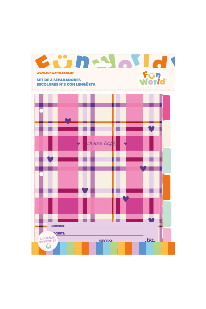 SEPARADOR ESCOLAR FW CON LENGUETA X6 COLORBLOOK