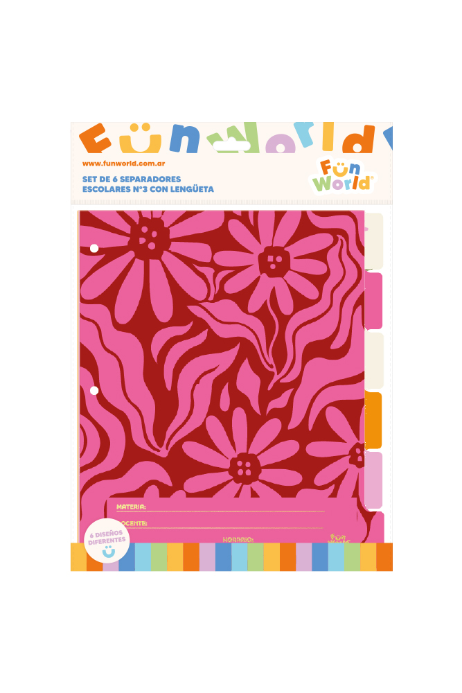SEPARADOR ESCOLAR FW CON LENGUETA X6 BLOOM