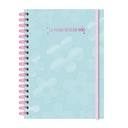 CUADERNO RY A5 15X21 ANILLADO 80 HOJAS PASTEL 1100