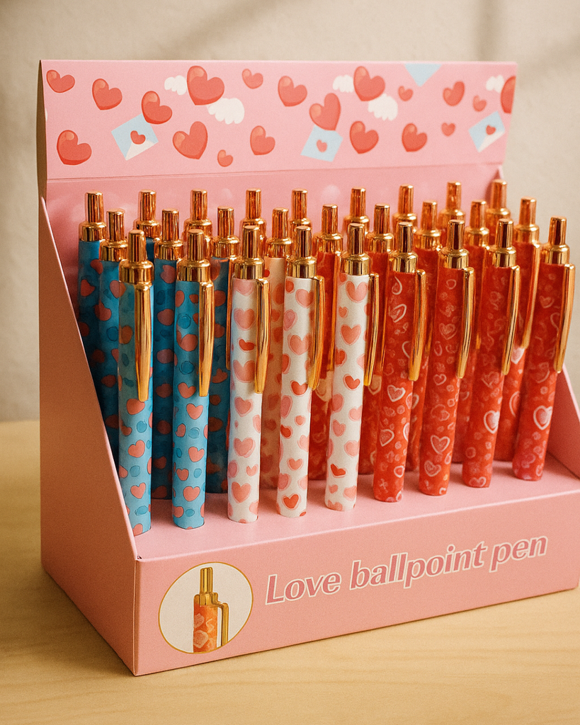 BOLIGRAFO RETRACTIL 1.0 CORAZONES Y LETRAS