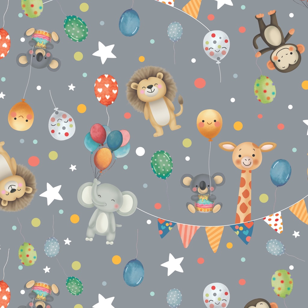 BOBINA MURESCO PAPEL DE REGALO 35X150 FIESTA ANIMALES