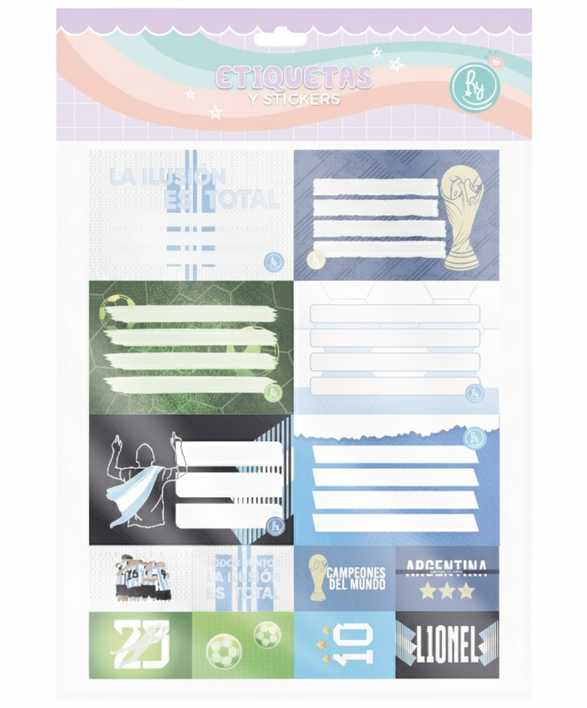 ETIQUETAS RY X6 + 8 STICKERS ARGENTINA
