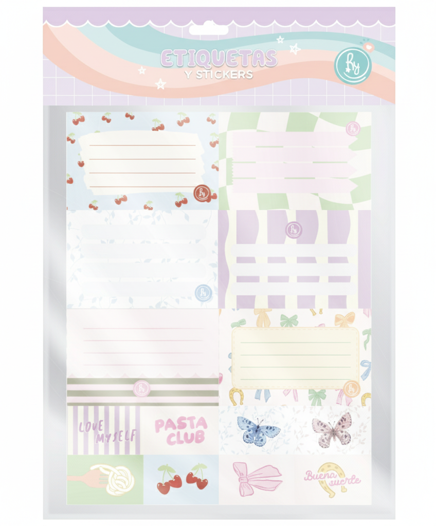 ETIQUETAS RY X6 + 8 STICKERS TRENDY