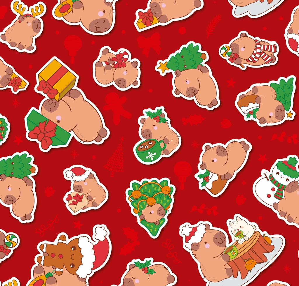 PAPEL PARA REGALO MURESCO 70X100 X10 CAPI STICKERS  NAVIDAD