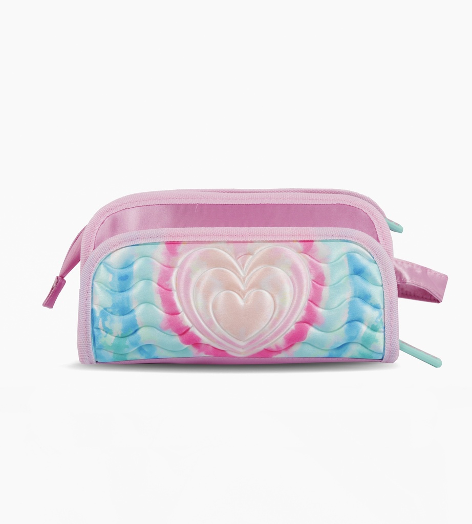 CARTUCHERA FOOTY 3 CIERRE CON ORGANIZADOR ROSA