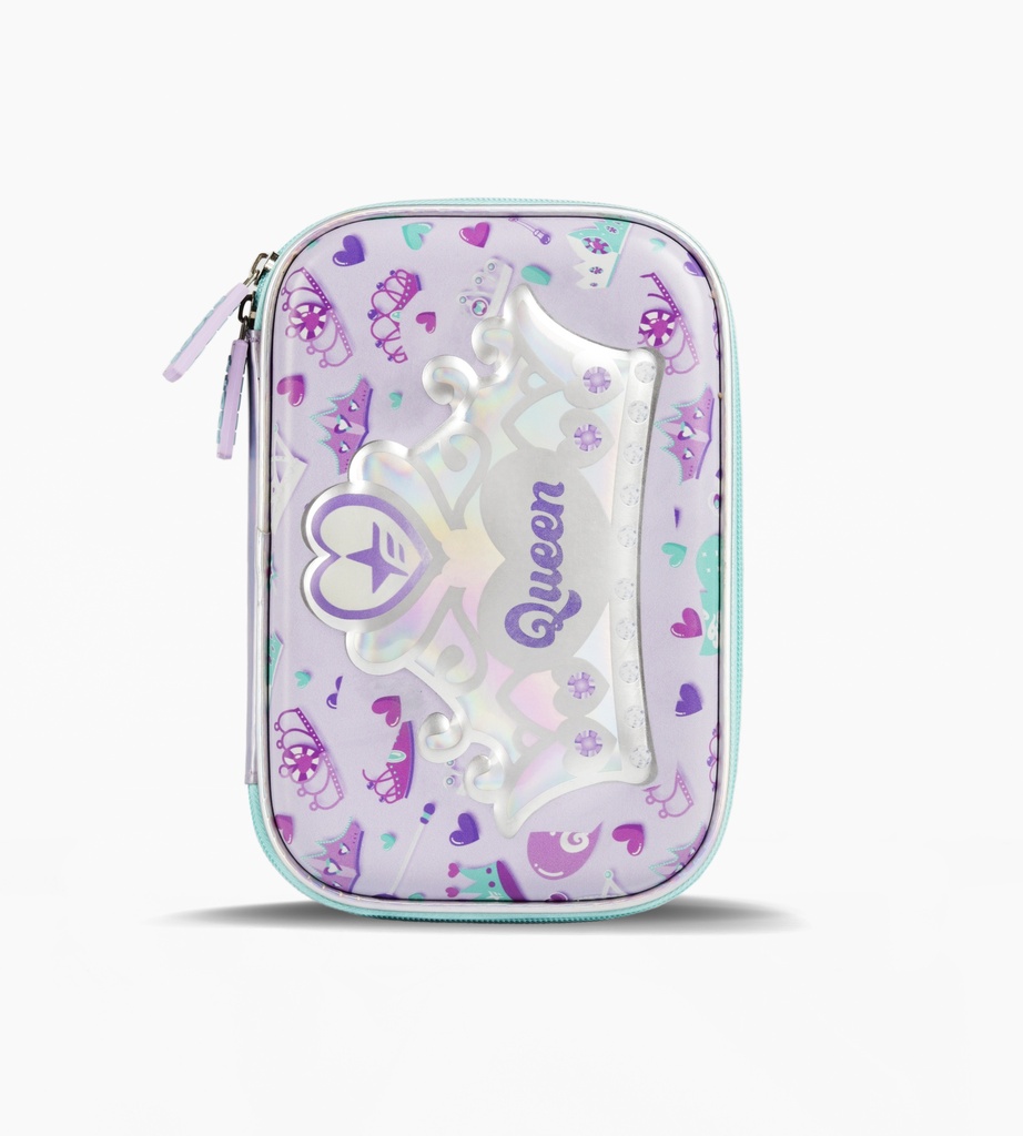 CARTUCHERA FOOTY TERMOFORRADA CON UTILES INCLUIDOS LILA