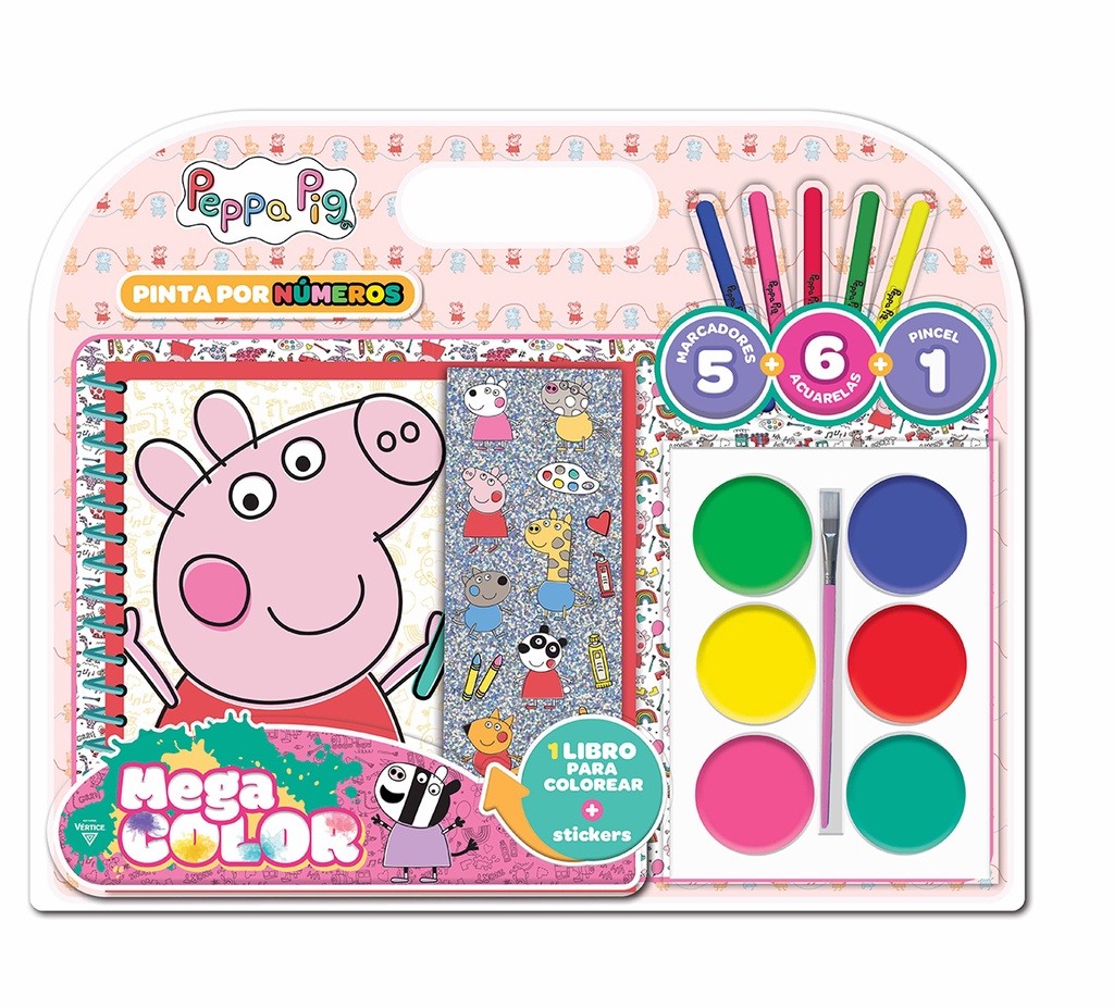 BLISTER VERTICE MEGA COLOR PINTA POR NUMERO PEPPA PIG