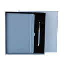 CUADERNO Y BOLIGRAFO OLAMI GRIS-ROSA-AZUL